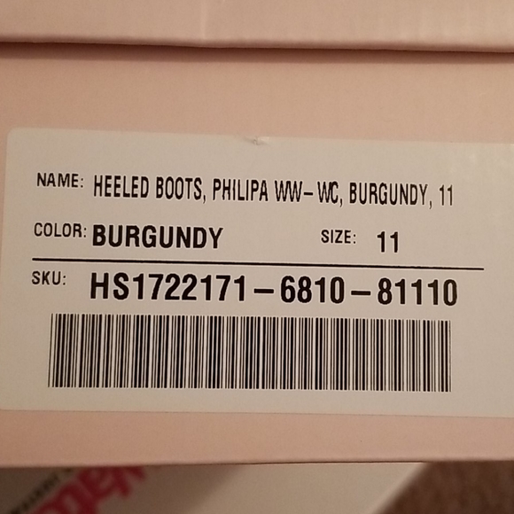 Burgundy Suede-like boots Wide-Width - Picture 5 of 5